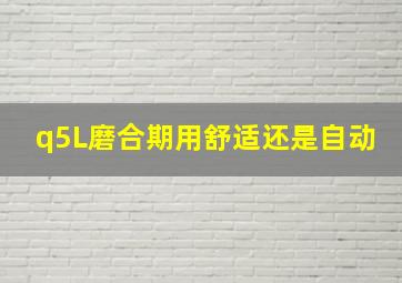 q5L磨合期用舒适还是自动