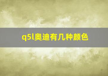 q5l奥迪有几种颜色