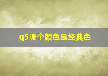 q5哪个颜色是经典色