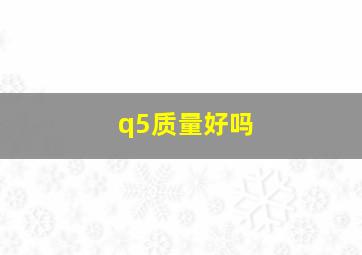 q5质量好吗