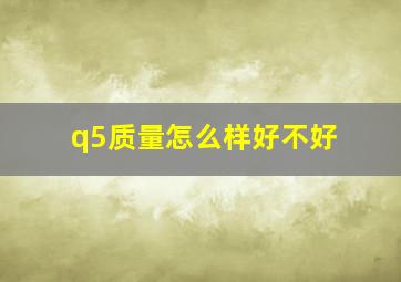 q5质量怎么样好不好