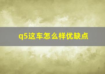 q5这车怎么样优缺点