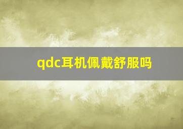 qdc耳机佩戴舒服吗