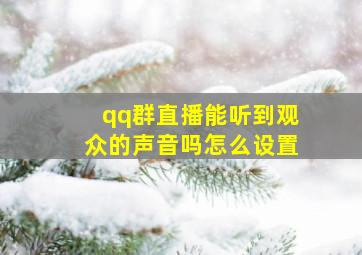 qq群直播能听到观众的声音吗怎么设置