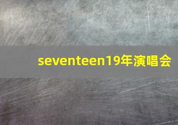 seventeen19年演唱会