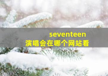 seventeen演唱会在哪个网站看