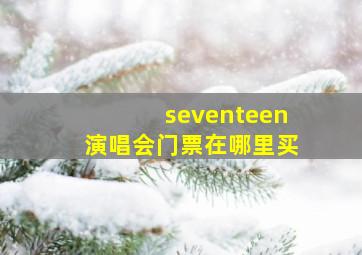 seventeen演唱会门票在哪里买