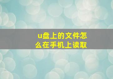 u盘上的文件怎么在手机上读取