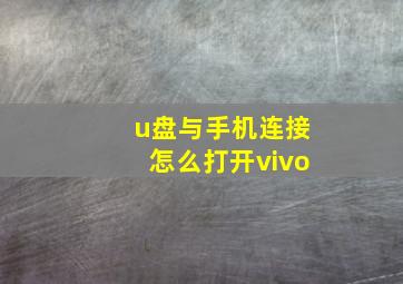 u盘与手机连接怎么打开vivo