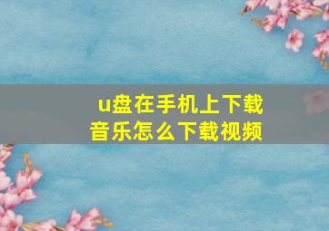 u盘在手机上下载音乐怎么下载视频