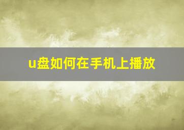 u盘如何在手机上播放