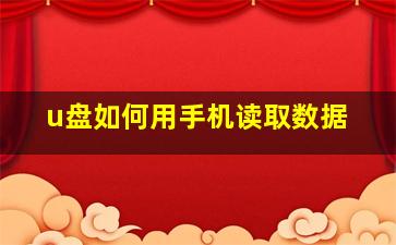 u盘如何用手机读取数据