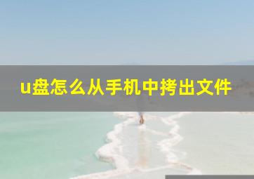 u盘怎么从手机中拷出文件