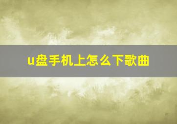 u盘手机上怎么下歌曲