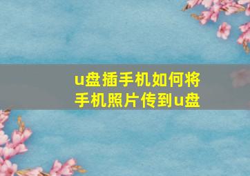 u盘插手机如何将手机照片传到u盘