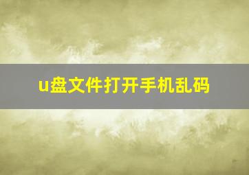 u盘文件打开手机乱码