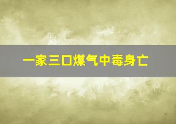 一家三口煤气中毒身亡