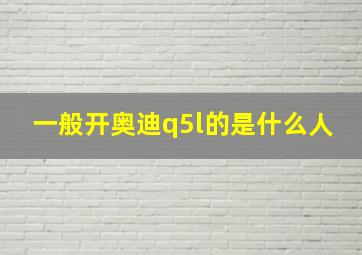 一般开奥迪q5l的是什么人