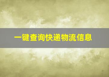 一键查询快递物流信息