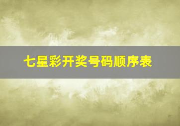 七星彩开奖号码顺序表