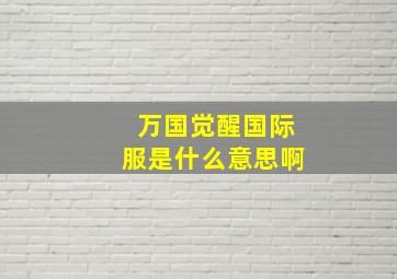 万国觉醒国际服是什么意思啊