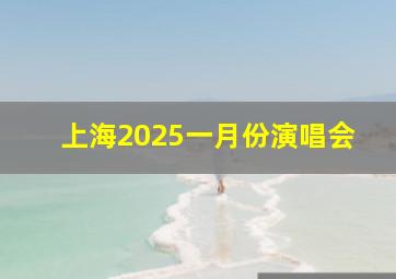 上海2025一月份演唱会