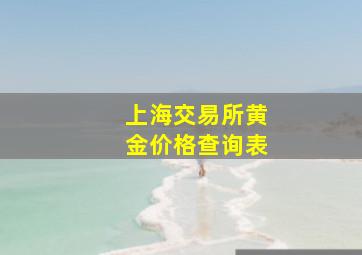 上海交易所黄金价格查询表