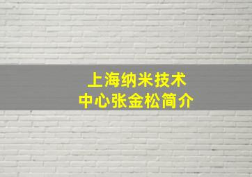 上海纳米技术中心张金松简介