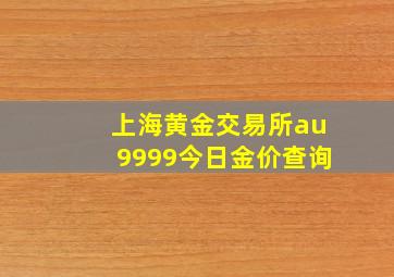 上海黄金交易所au9999今日金价查询