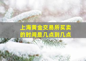 上海黄金交易所买卖的时间是几点到几点