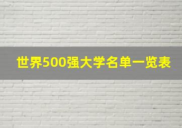 世界500强大学名单一览表