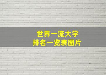 世界一流大学排名一览表图片