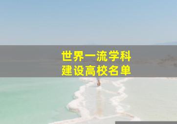 世界一流学科建设高校名单