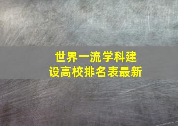 世界一流学科建设高校排名表最新