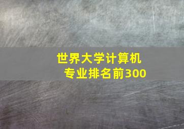 世界大学计算机专业排名前300