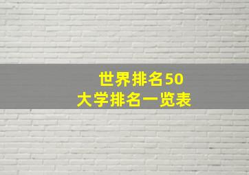 世界排名50大学排名一览表