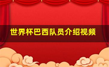 世界杯巴西队员介绍视频