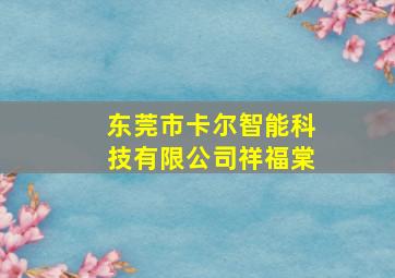 东莞市卡尔智能科技有限公司祥福棠