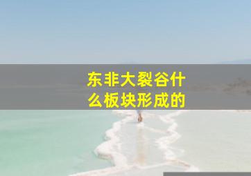 东非大裂谷什么板块形成的