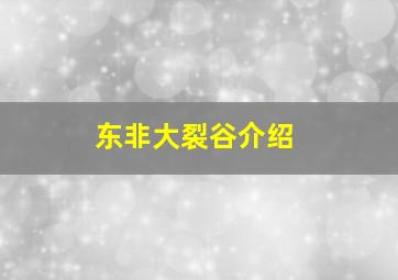 东非大裂谷介绍