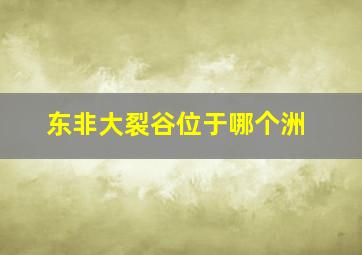 东非大裂谷位于哪个洲