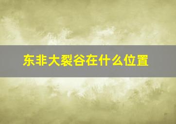 东非大裂谷在什么位置