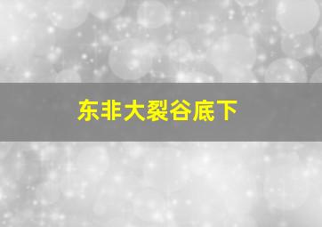 东非大裂谷底下