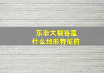 东非大裂谷是什么地形特征的