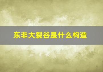 东非大裂谷是什么构造