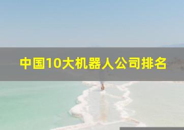 中国10大机器人公司排名