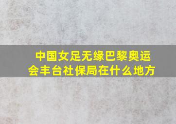 中国女足无缘巴黎奥运会丰台社保局在什么地方