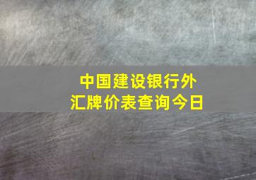 中国建设银行外汇牌价表查询今日