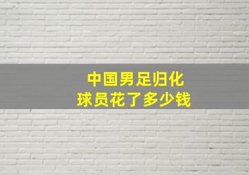 中国男足归化球员花了多少钱