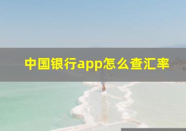 中国银行app怎么查汇率